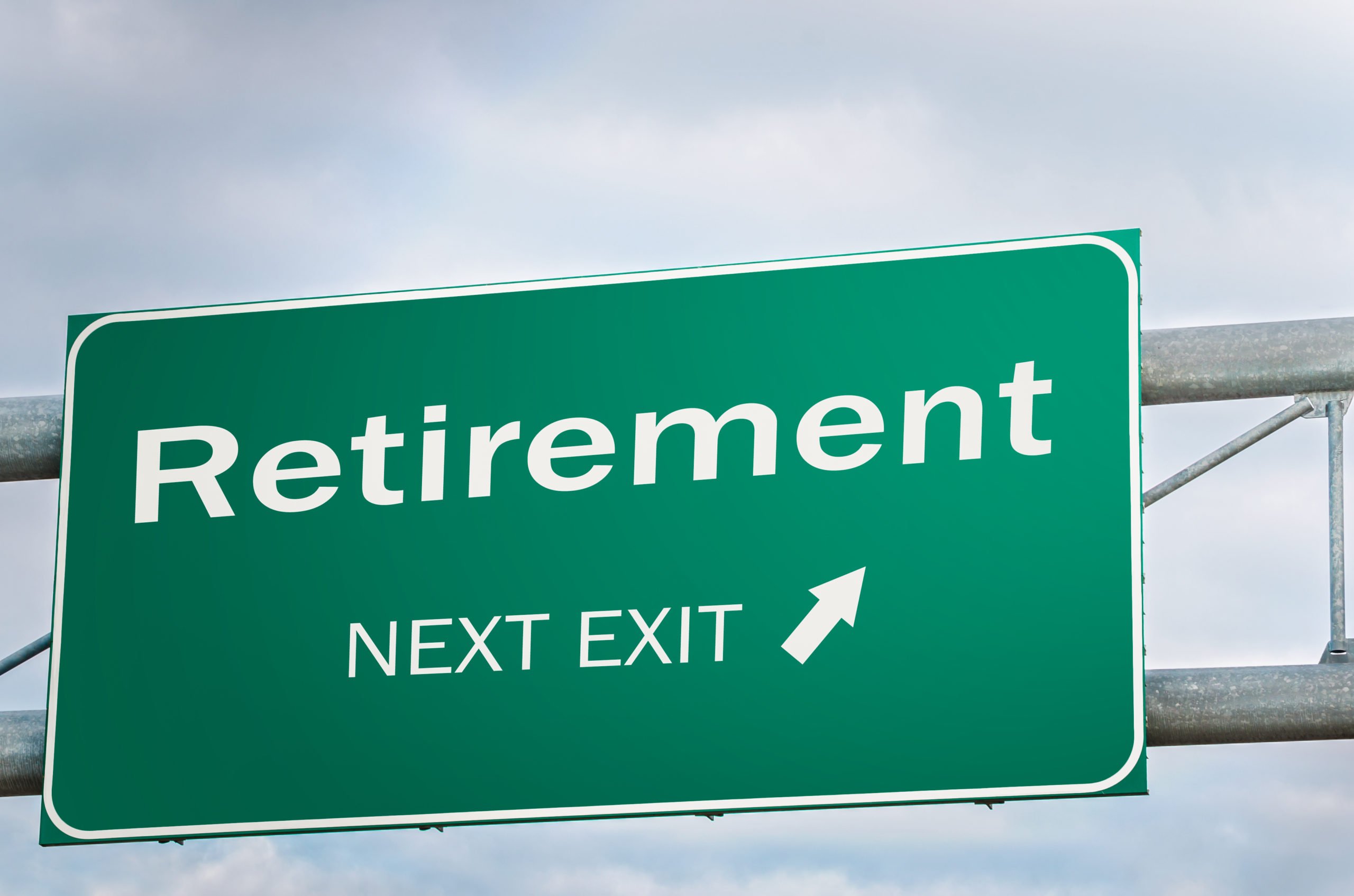 Highway sign that reads "Retirement" Next Exit